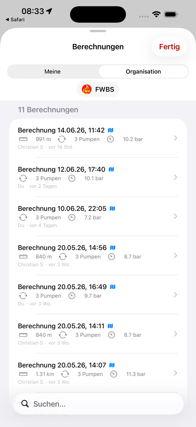 Wasserförderung – eigene und in der Organisation geteilte Berechnungen